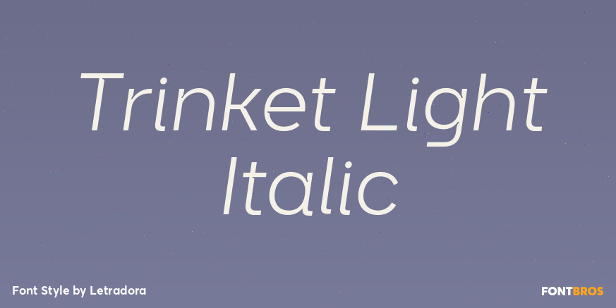 Trinket Light Italic Font Poster #1