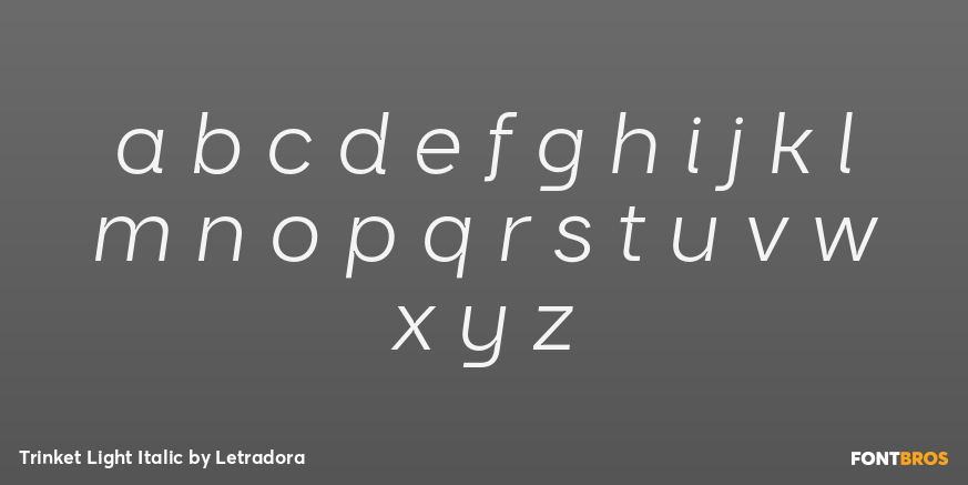 Trinket Light Italic Font Poster #3