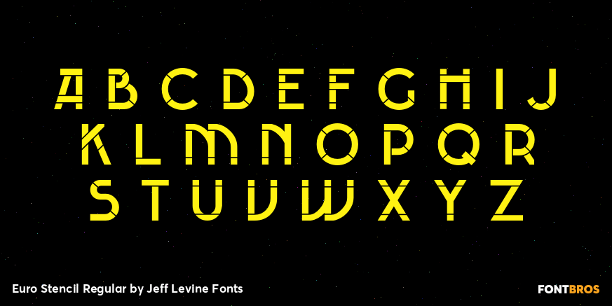 Euro Stencil Regular Font Poster #1