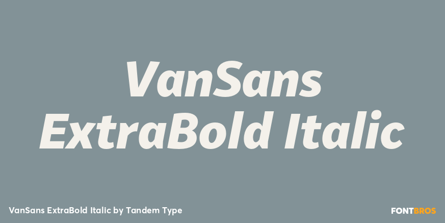 VanSans ExtraBold Italic Font Poster