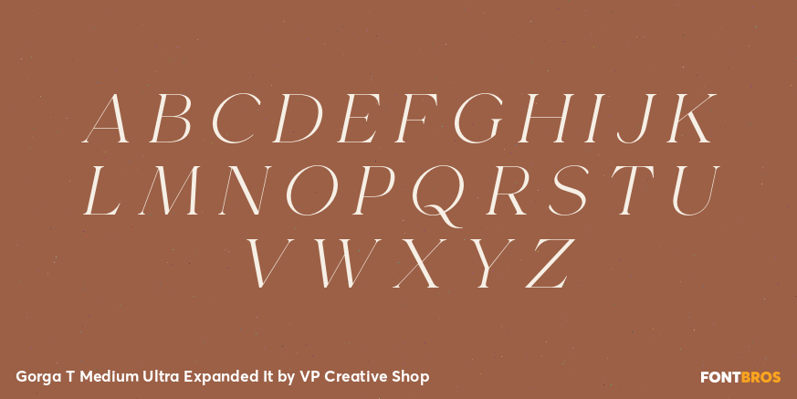 Gorga T Medium Ultra Expanded It Font Poster #2