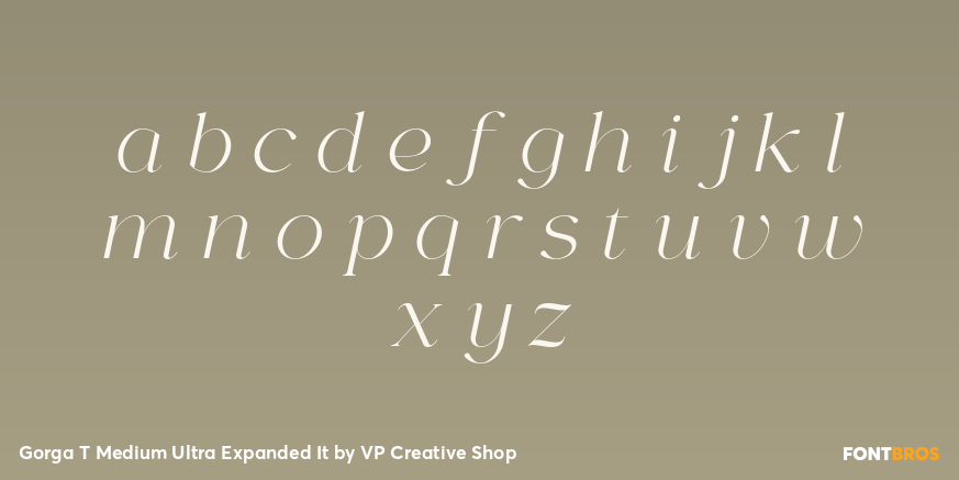 Gorga T Medium Ultra Expanded It Font Poster #3