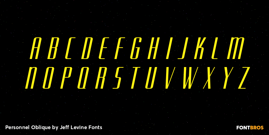 Personnel Oblique Font Poster #3