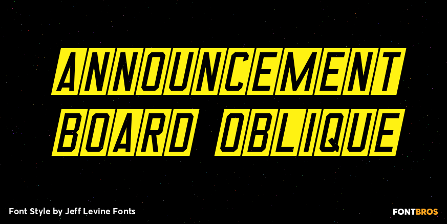 Announcement Board Oblique Font Poster #1
