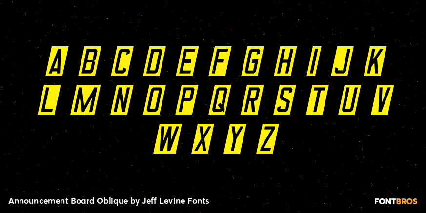 Announcement Board Oblique Font Poster #3