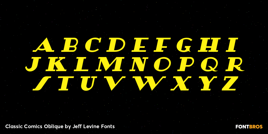 Classic Comics Oblique Font Poster #1