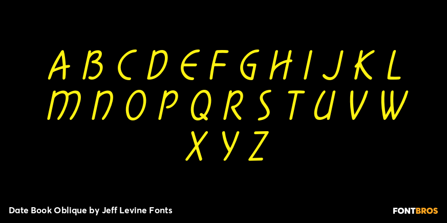 Date Book Oblique Font Poster #3