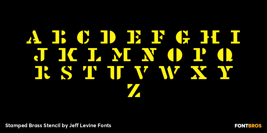 Stamped Brass Stencil Font Poster #2