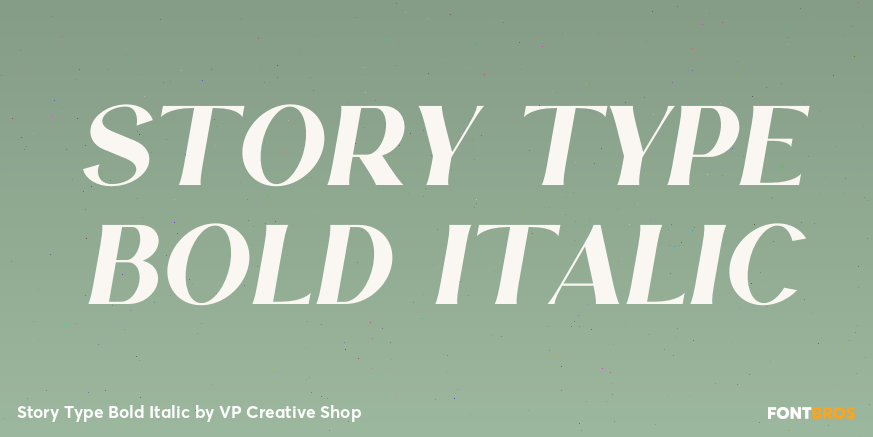 Story Type Bold Italic Font Poster #1