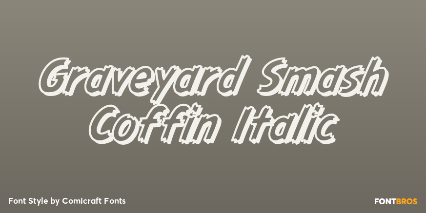 Graveyard Smash Coffin Italic Poster