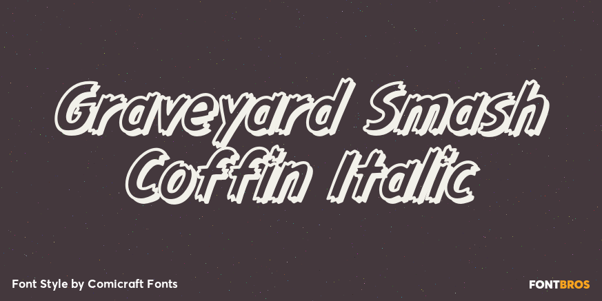 Graveyard Smash Coffin Italic Poster