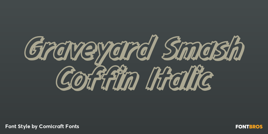Graveyard Smash Coffin Italic Poster