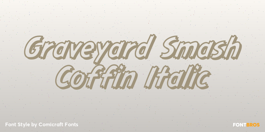 Graveyard Smash Coffin Italic Poster