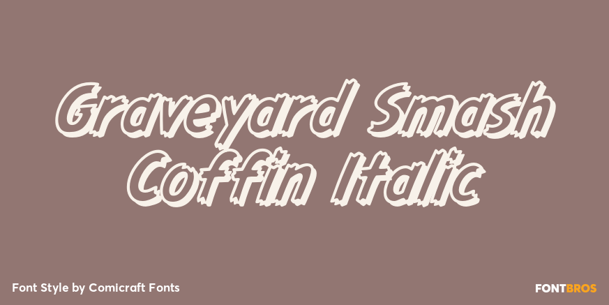 Graveyard Smash Coffin Italic Poster