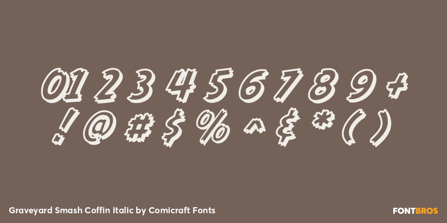 Graveyard Smash Coffin Italic Font Poster #1