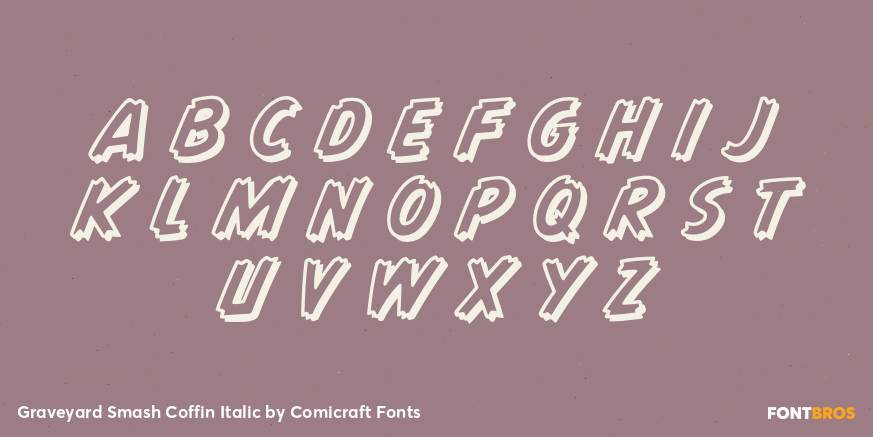 Graveyard Smash Coffin Italic Font Poster #1