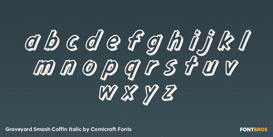Graveyard Smash Coffin Italic Font Poster #1