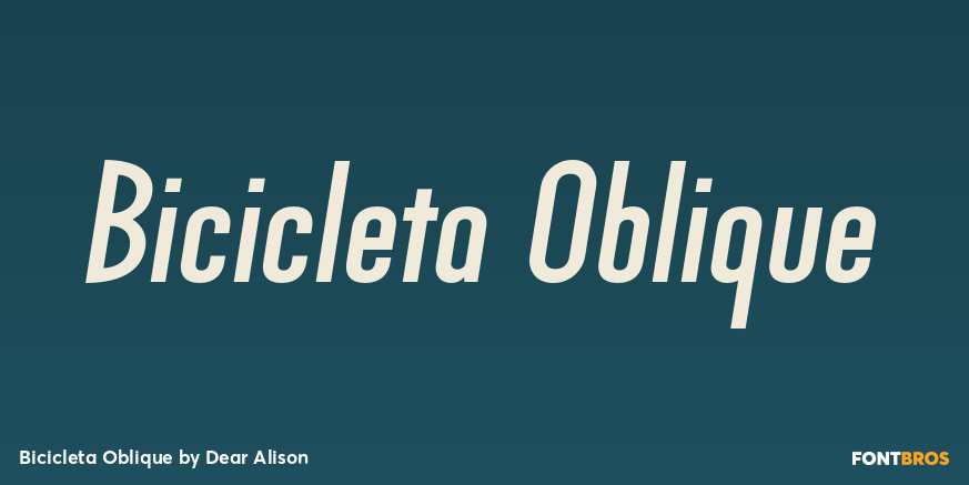 Bicicleta Oblique Font Poster #1