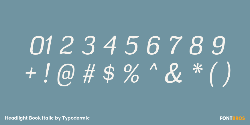 Headlight Book Italic Font Poster #1