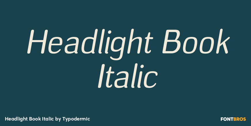 Headlight Book Italic Font Poster #1