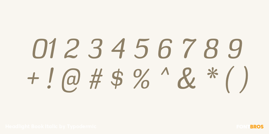 Headlight Book Italic Font Poster #4