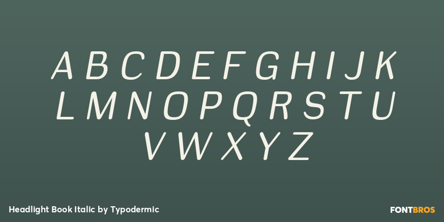 Headlight Book Italic Font Poster #1