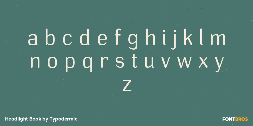 Headlight Book Font Poster #1