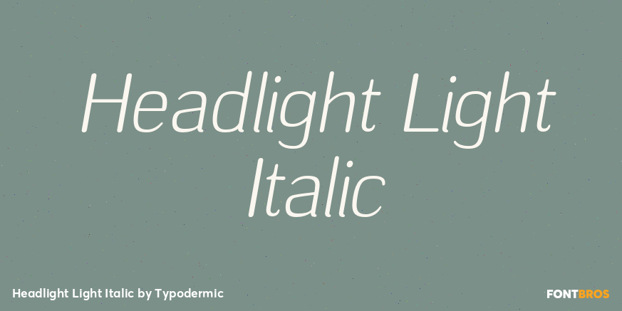 Headlight Light Italic Font Poster #1