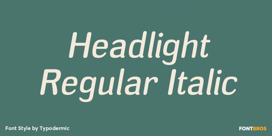 Headlight Regular Italic Font Poster #1