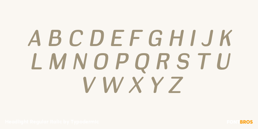 Headlight Regular Italic Font Poster #2