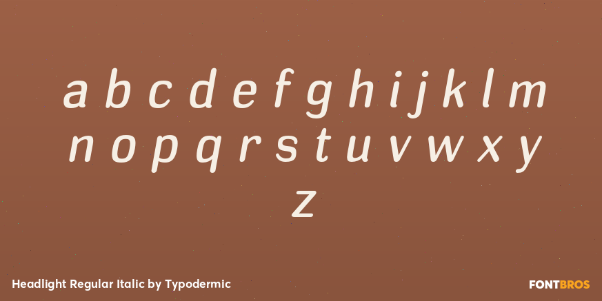 Headlight Regular Italic Font Poster #3