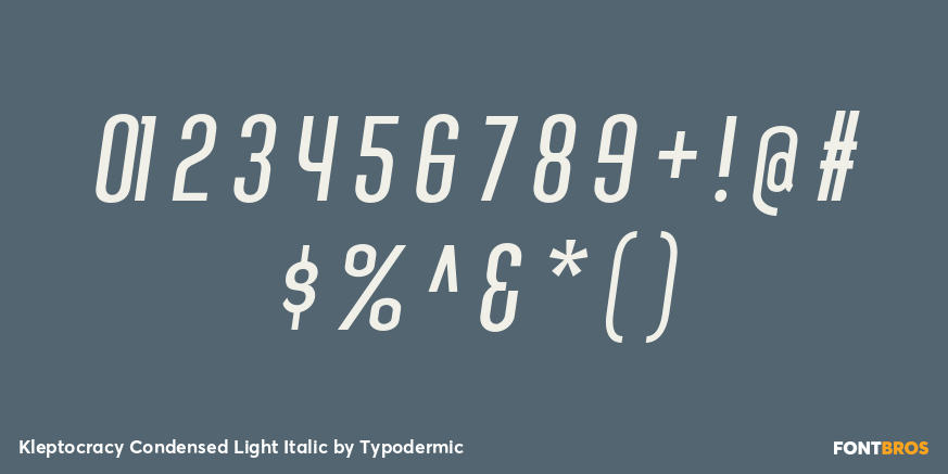 Kleptocracy Condensed Light Italic Font Poster #1