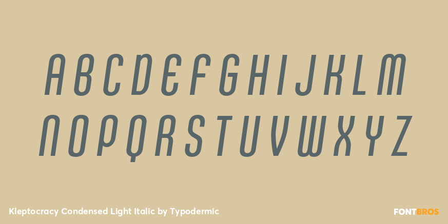 Kleptocracy Condensed Light Italic Font Poster #2