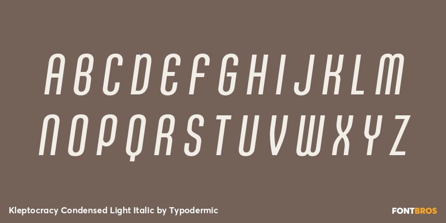 Kleptocracy Condensed Light Italic Font Poster #1