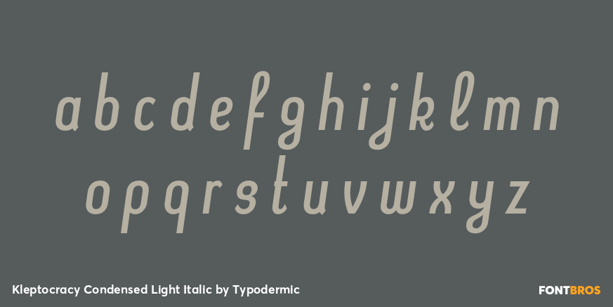 Kleptocracy Condensed Light Italic Font Poster #1