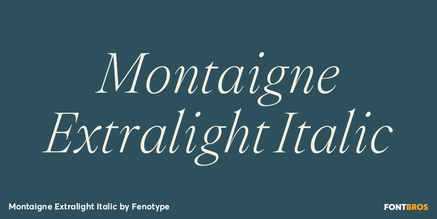 Montaigne Extralight Italic Font Poster #1