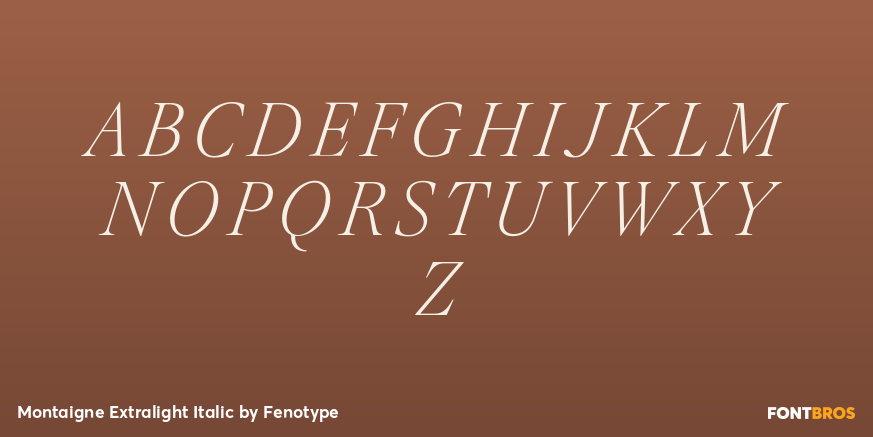 Montaigne Extralight Italic Font Poster #2