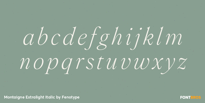 Montaigne Extralight Italic Font Poster #3