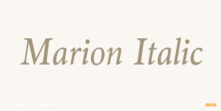Marion Italic Font Poster #1