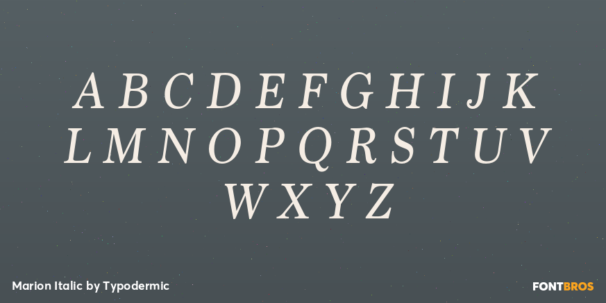 Marion Italic Font Poster #1