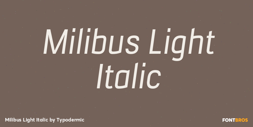 Milibus Light Italic Font Poster #1