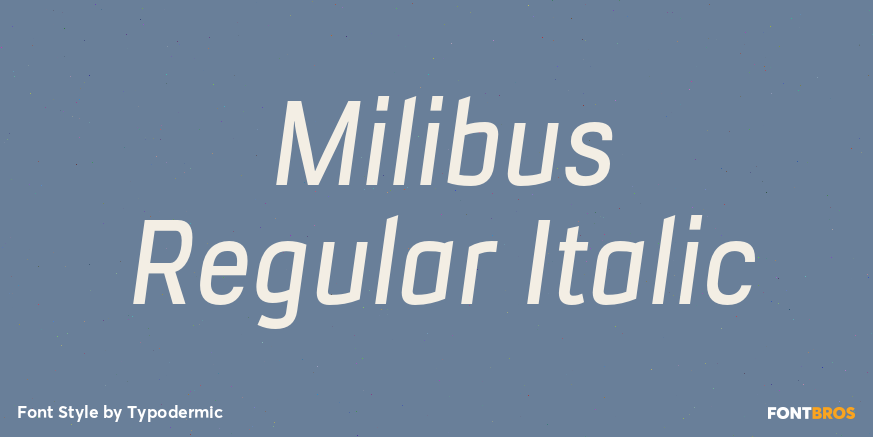 Milibus Regular Italic Font Poster #1