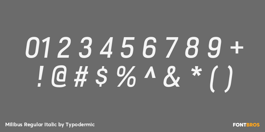 Milibus Regular Italic Font Poster #1