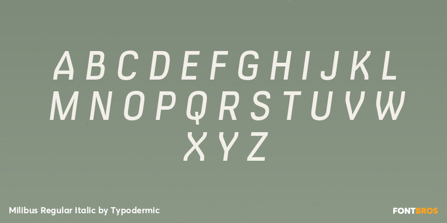 Milibus Regular Italic Font Poster #1