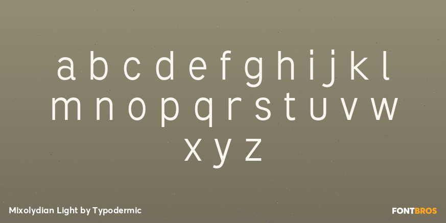 Mixolydian Light Font Poster #1