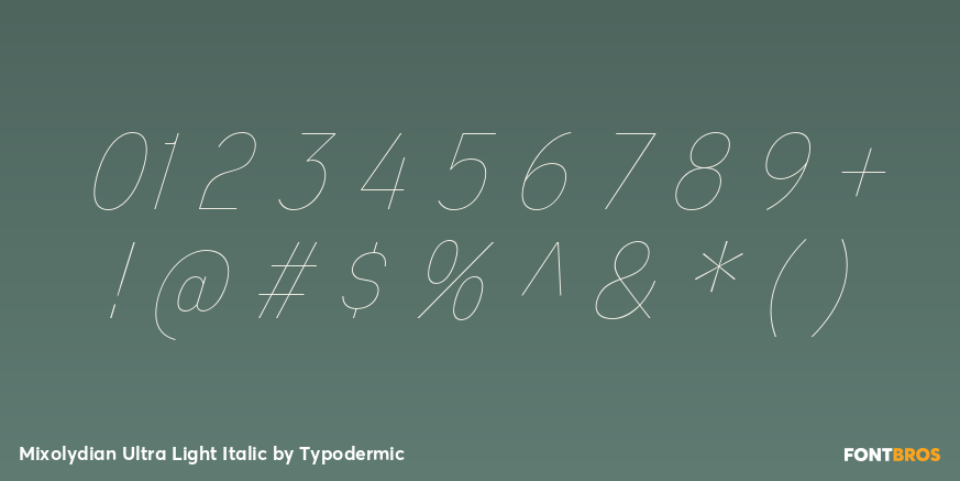 Mixolydian Ultra Light Italic Font Poster #4