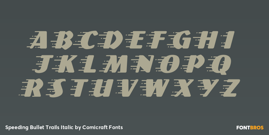 Speeding Bullet Trails Italic Font Poster #2