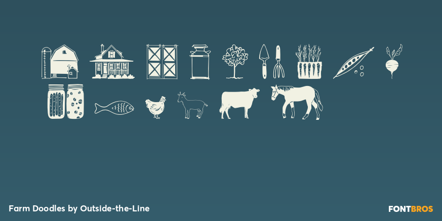 Farm Doodles Font Poster #1