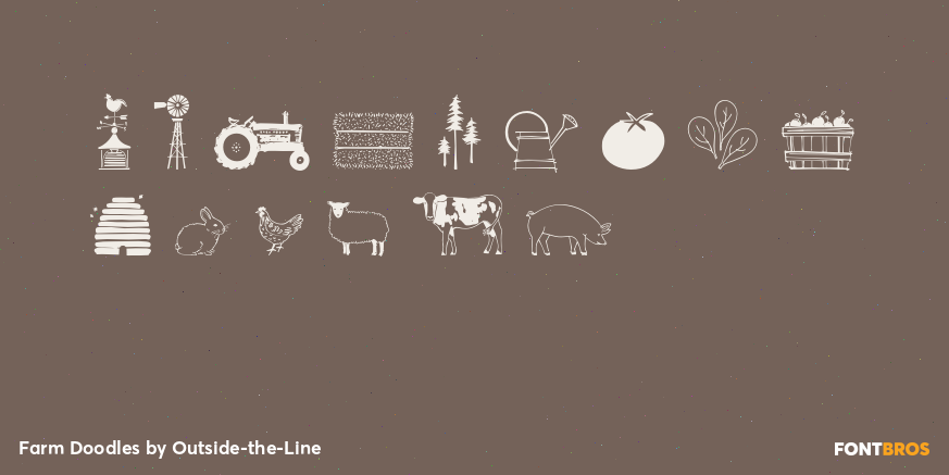 Farm Doodles Font Poster #1