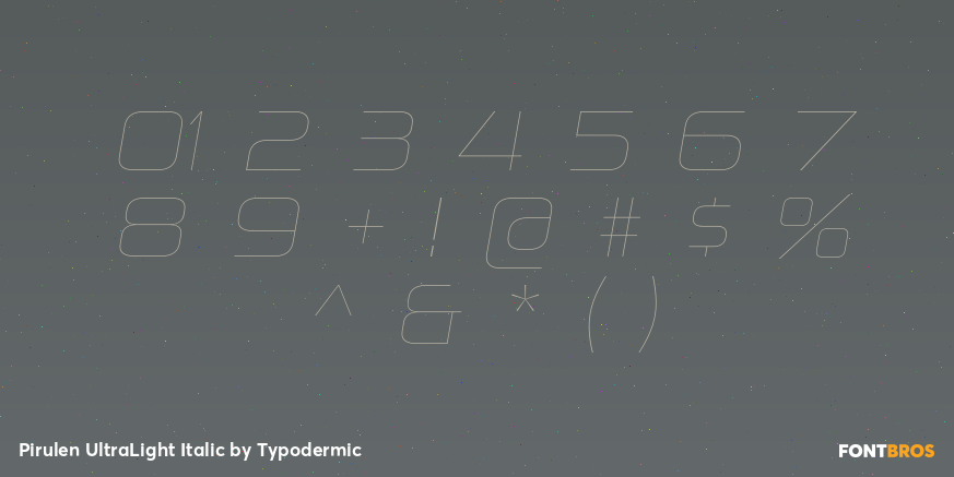Pirulen UltraLight Italic Font Poster #1